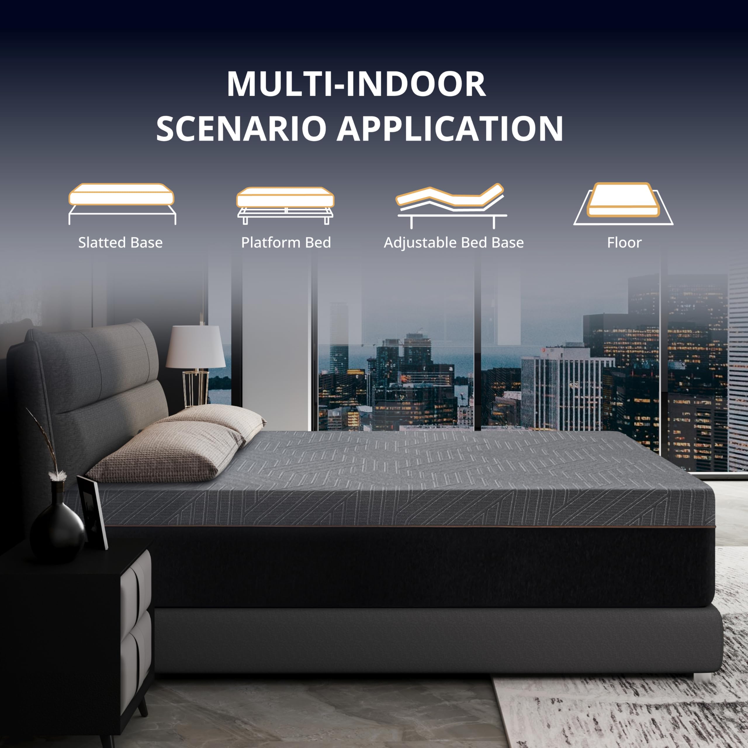 Dyonery California King 12 Inch Memory Foam Mattress In A Box, Cooling Copper Gel Mattress For Back Pain, Made In Usa, Certipur-